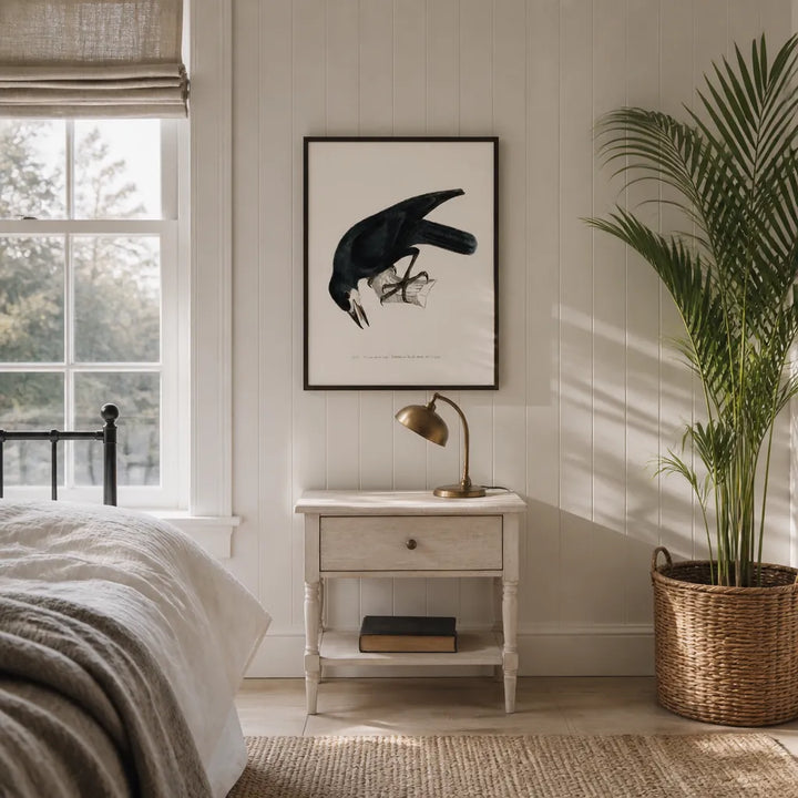 Room mockup featuring Rook Vintage Bird Print