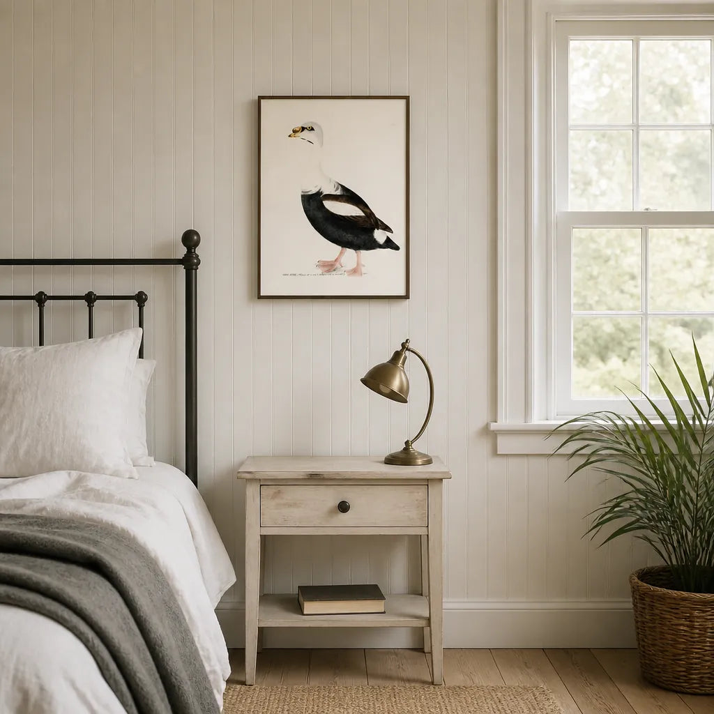Room mockup featuring King Duck Vintage Bird Print