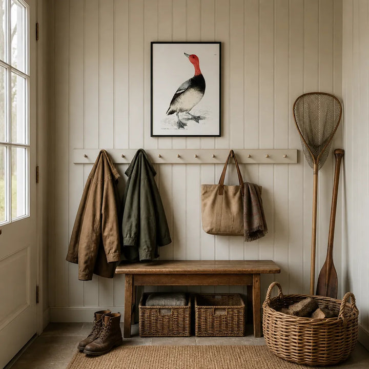 Room mockup featuring Pochard Vintage Bird Print