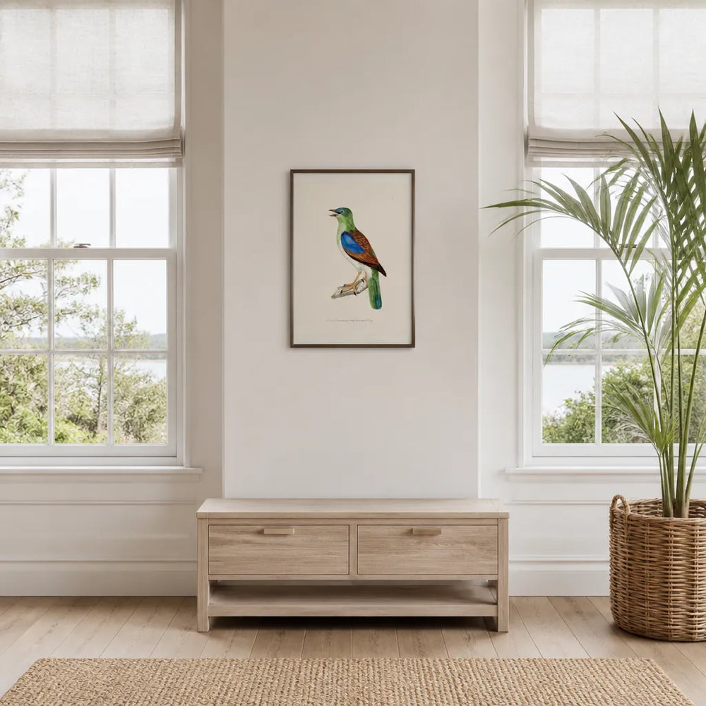 Room mockup featuring Roller Vintage Bird Print
