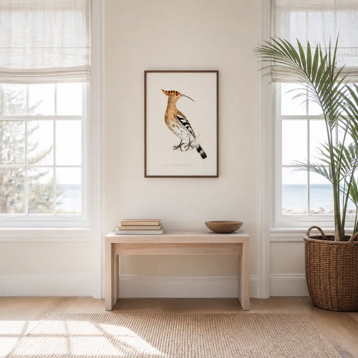 Room mockup featuring Hoopoe Vintage Bird Print