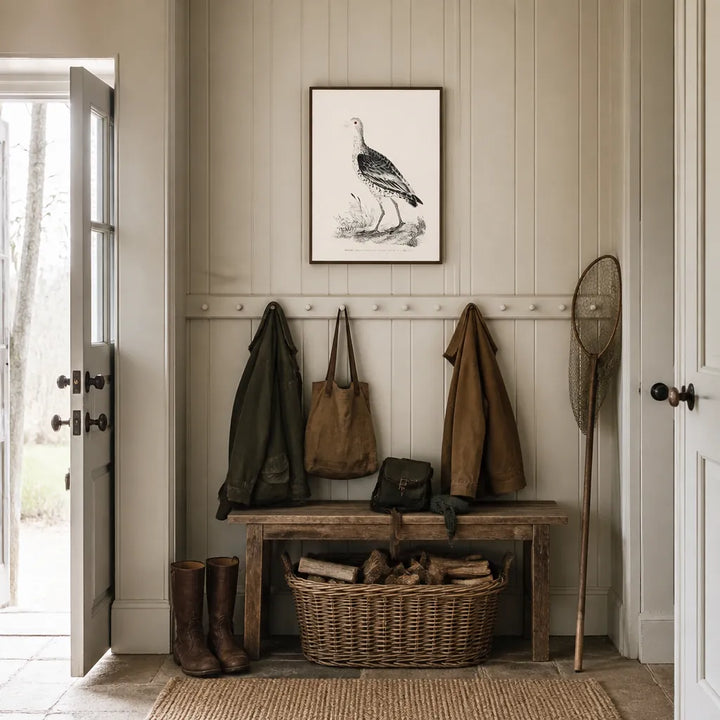 Room mockup featuring Knot Vintage Bird Print