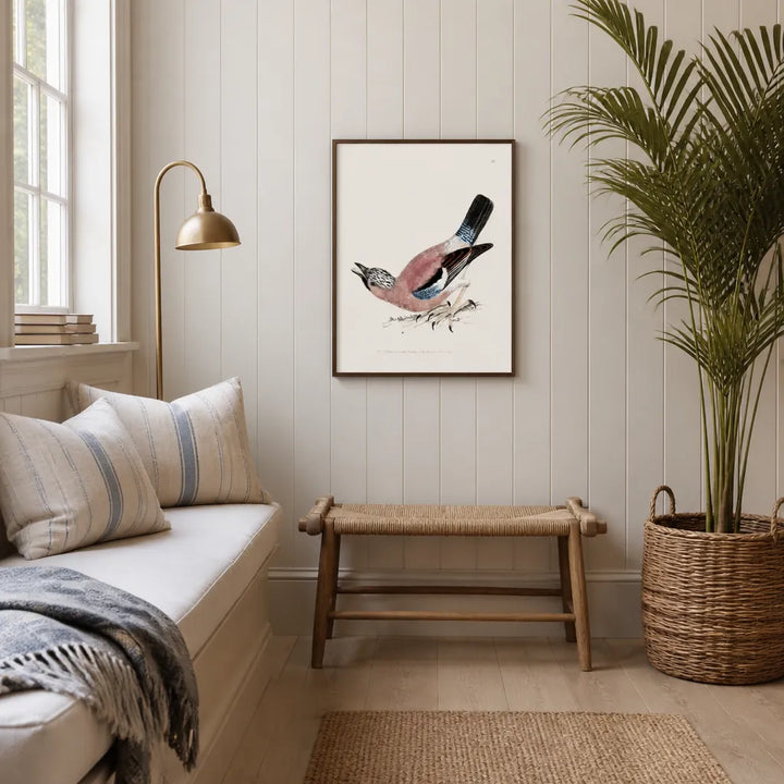 Room mockup featuring Jay Vintage Bird Print