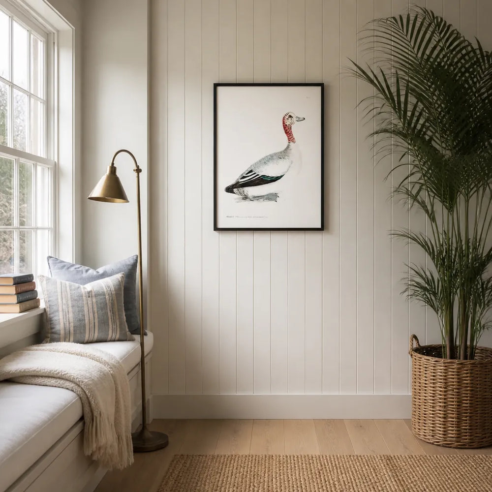 Room mockup featuring Wigeon Vintage Bird Print