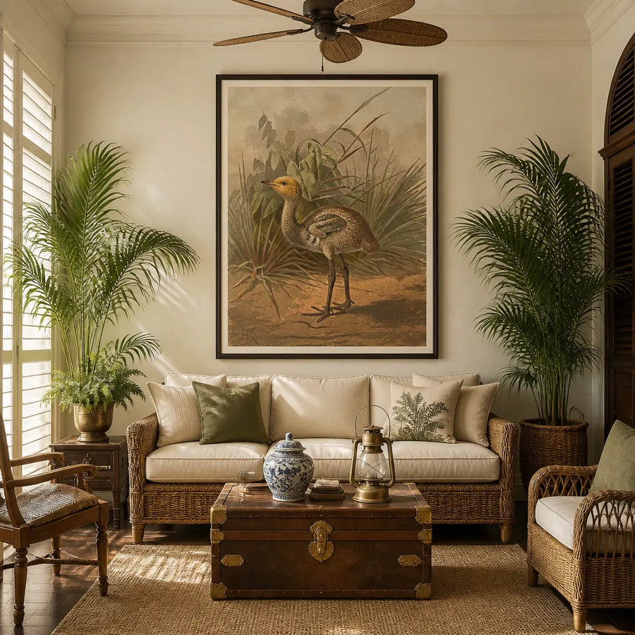 Demoiselle Crane Chick Art Print in a room setting