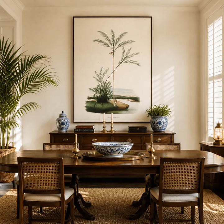Room mockup featuring Bactris Rivularis by Rodrigues Art Print