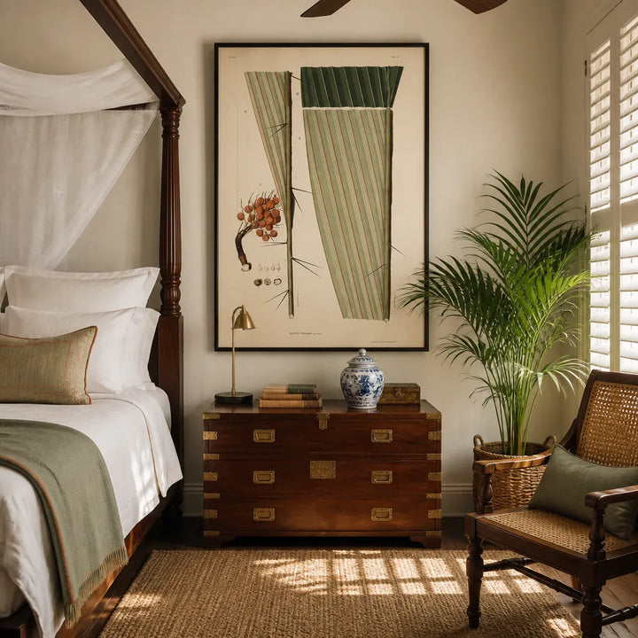 Room mockup featuring Bactris Trailiana by Rodrigues Art Print