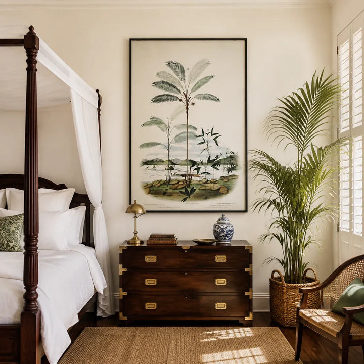 Room mockup featuring Bactris Syagroides by Rodrigues Art Print