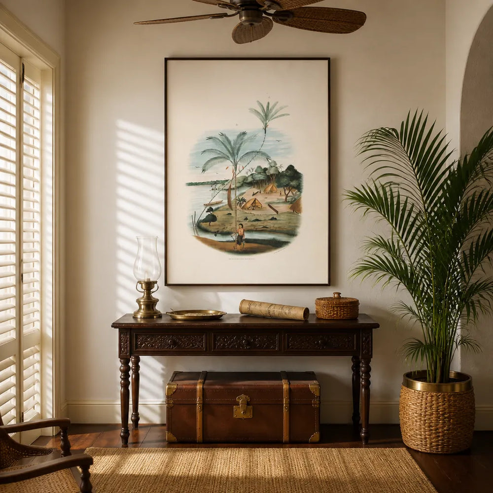 Room mockup featuring Bactris Exaltata by Rodrigues Art Print