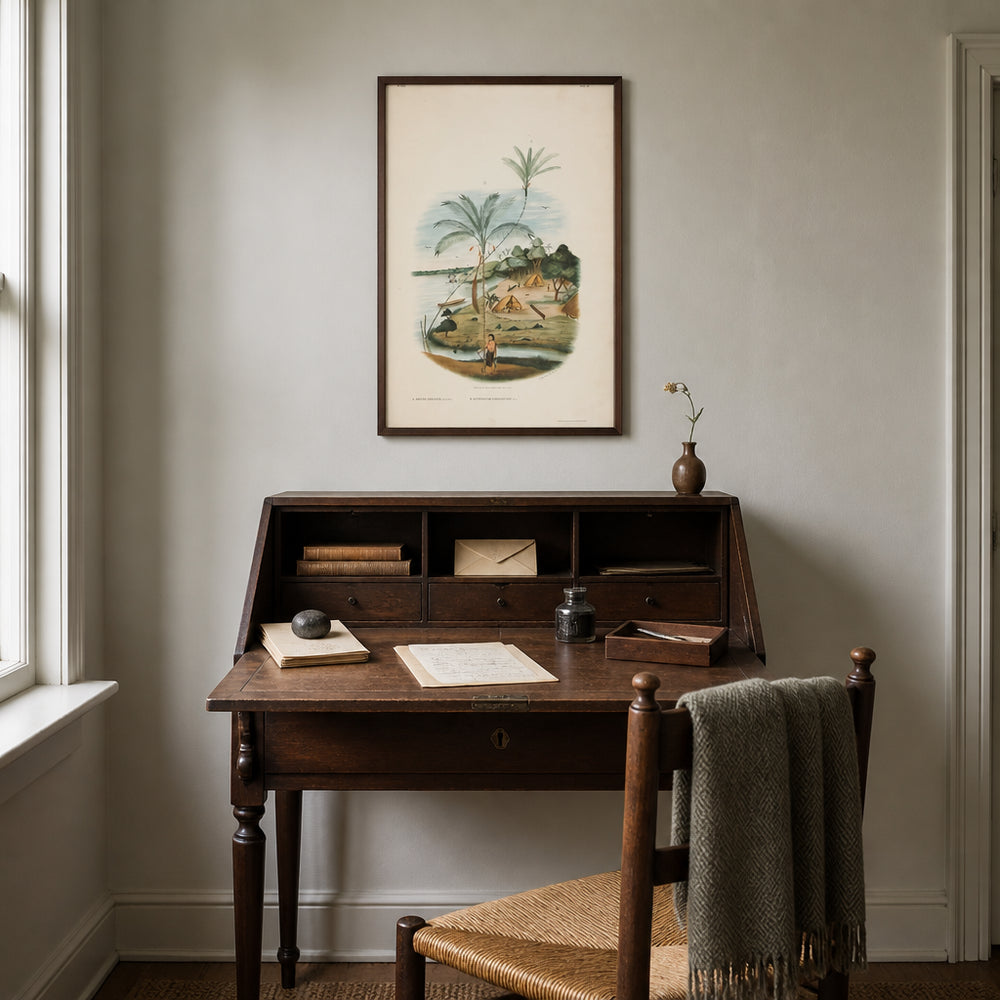 Room mockup featuring Bactris Exaltata by Rodrigues Art Print
