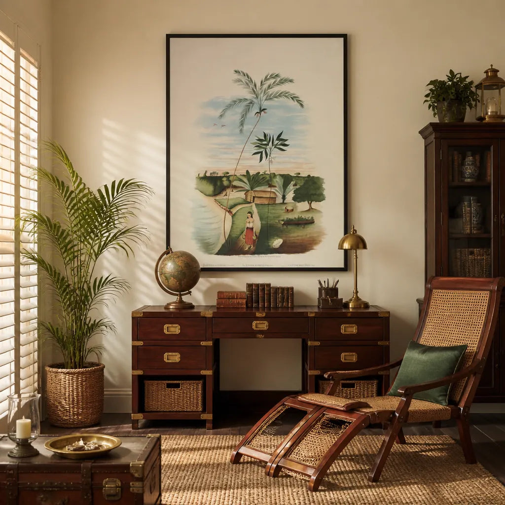 Room mockup featuring Bactris Littoralis by Rodrigues Art Print