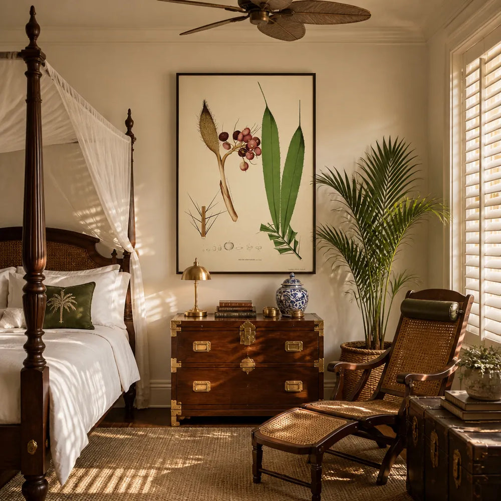 Room mockup featuring Bactris Constanciae by Rodrigues Art Print