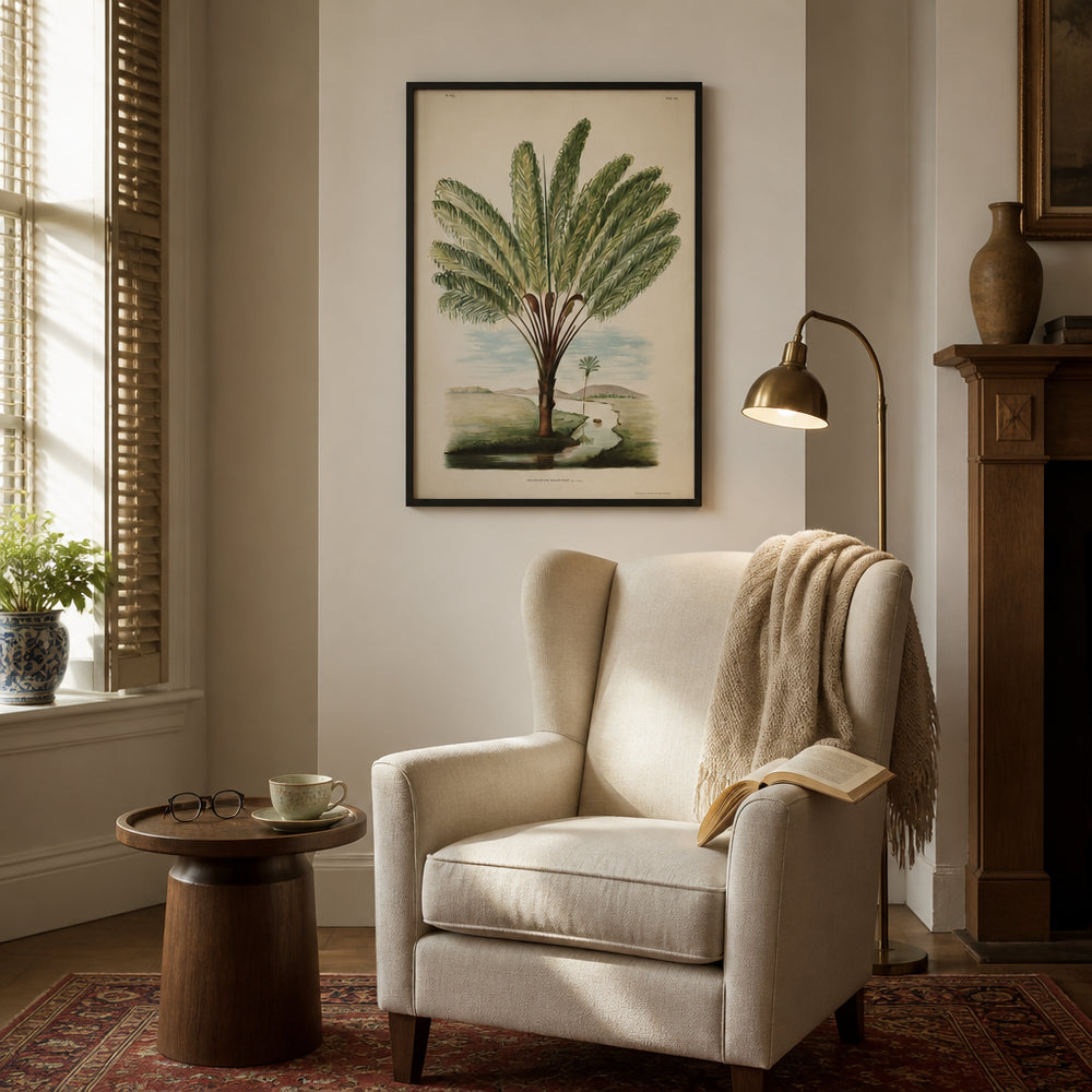 Room mockup featuring Astrocaryum Giganteum by Rodrigues Art Print