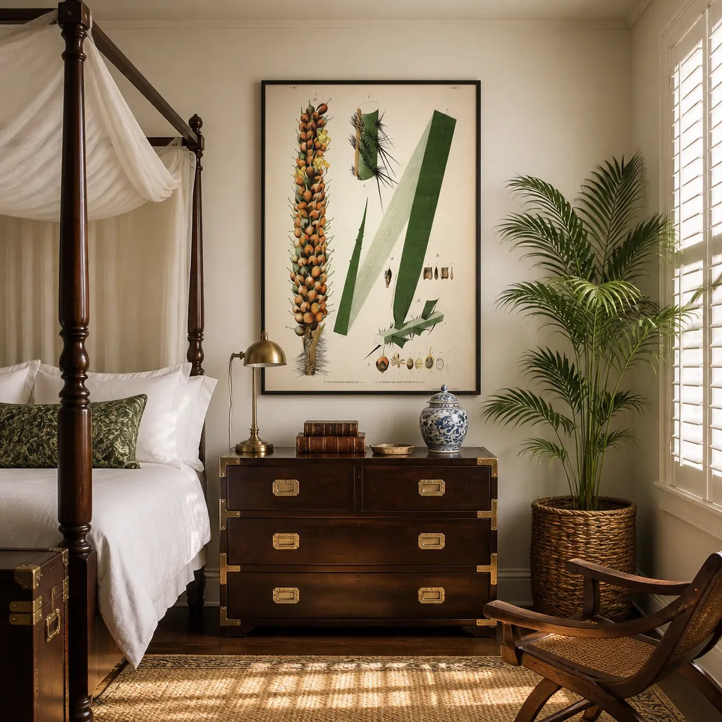 Room mockup featuring Astrocaryum Rodriguesii by Rodrigues Art Print