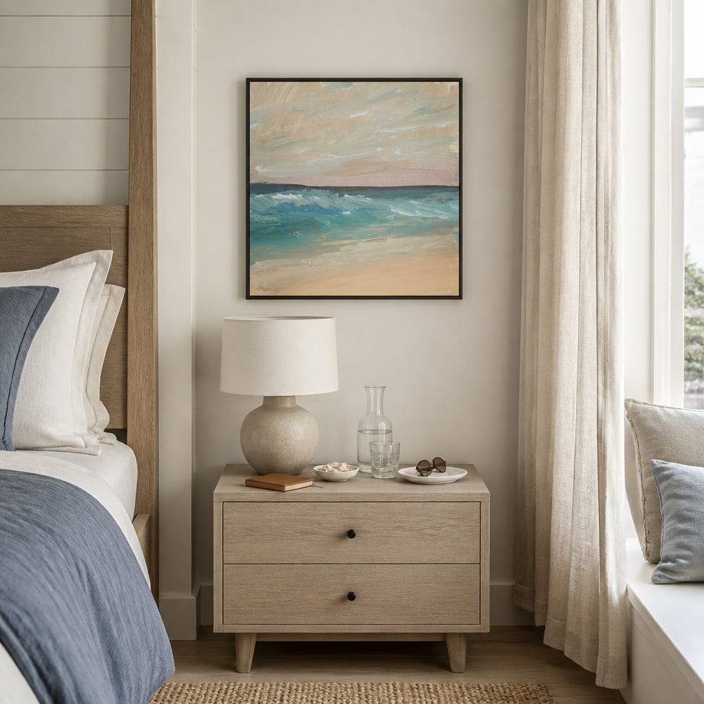 Room mockup featuring Bay Waves Art Print