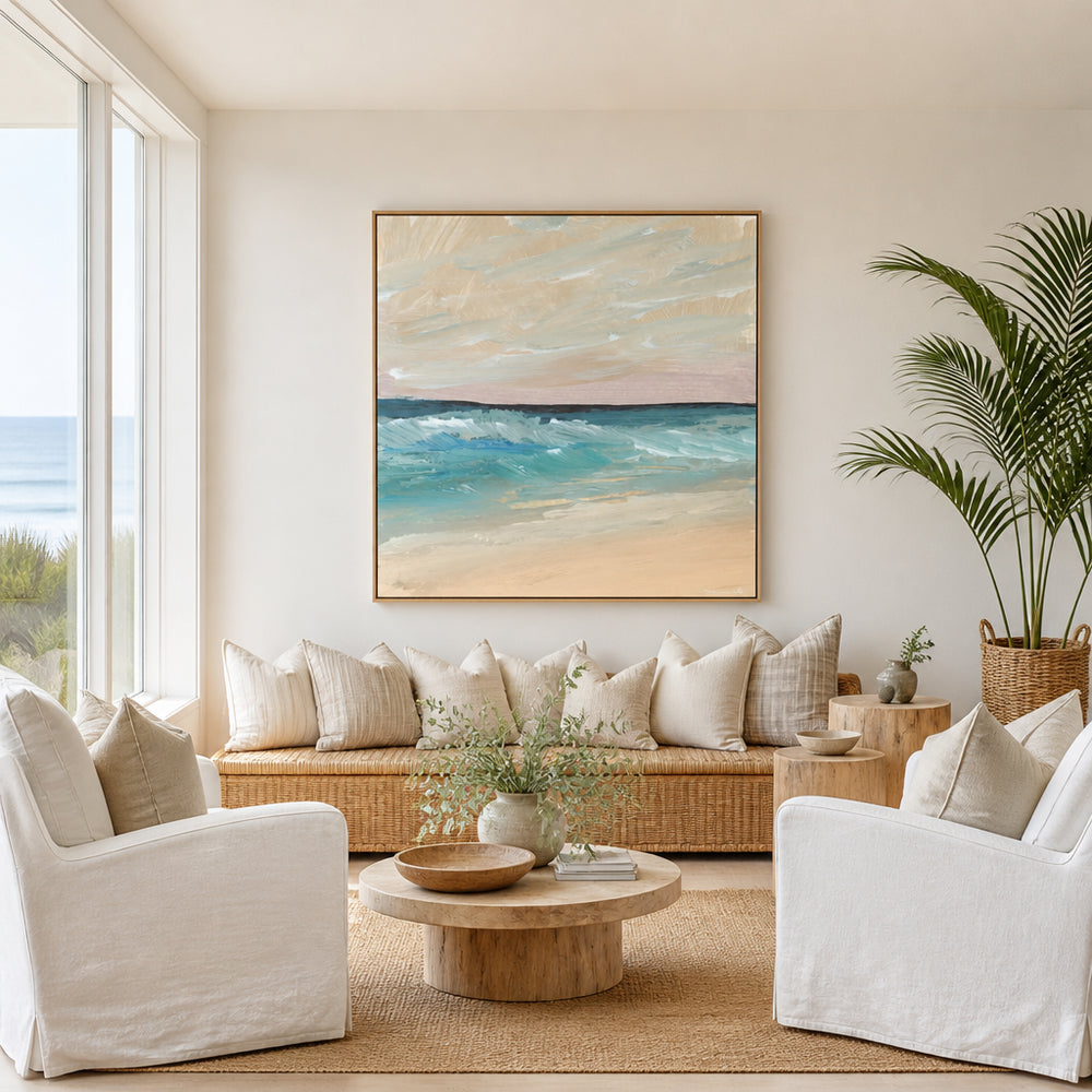Room mockup featuring Bay Waves Art Print