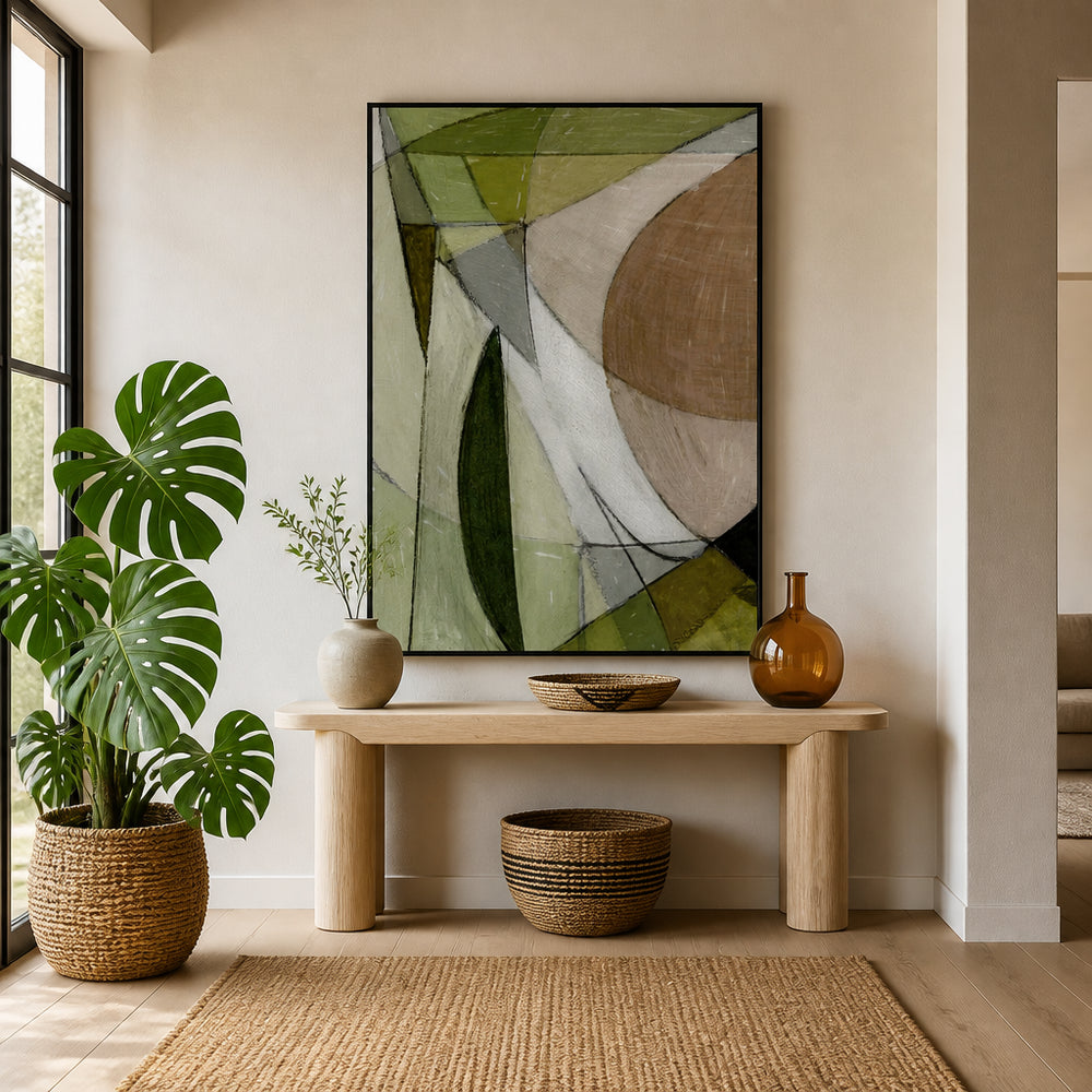 Room mockup featuring Abstract Earth Tones Art Print