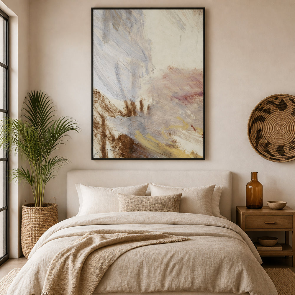 Room mockup featuring Muted Abstract Flow Art Print