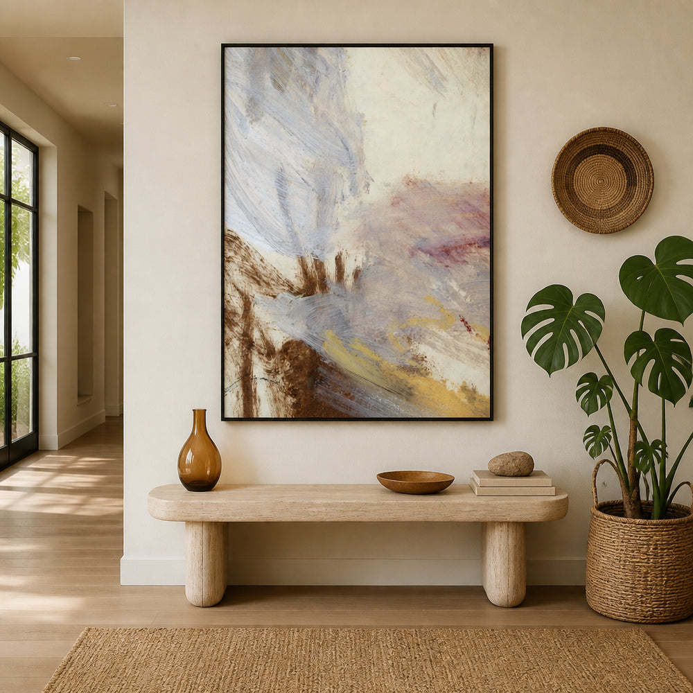 Room mockup featuring Muted Abstract Flow Art Print