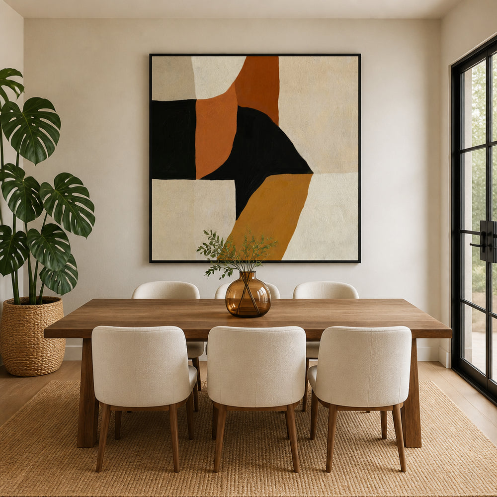 Room mockup featuring Warm Abstract Forms Art Print