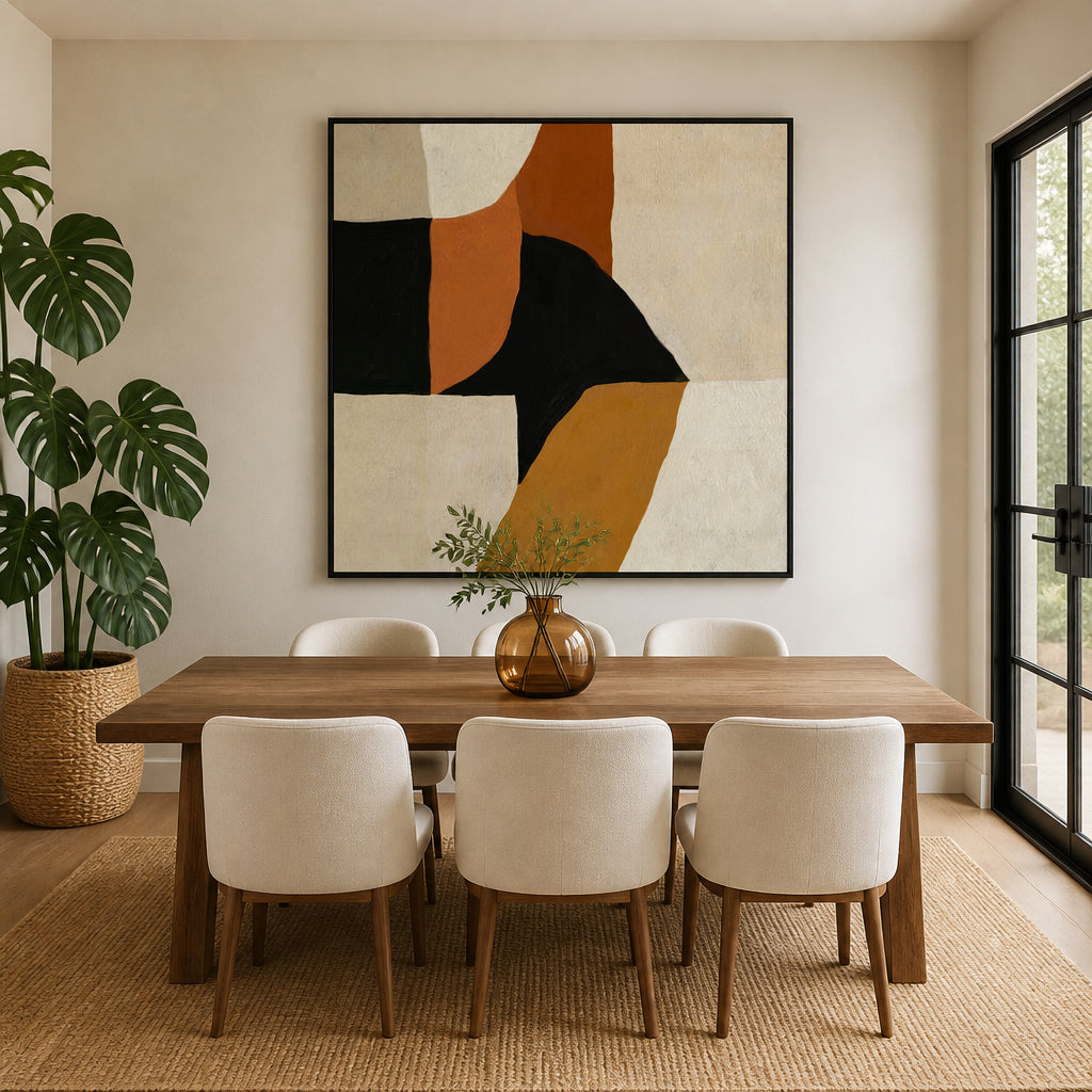 Room mockup featuring Warm Abstract Forms Art Print