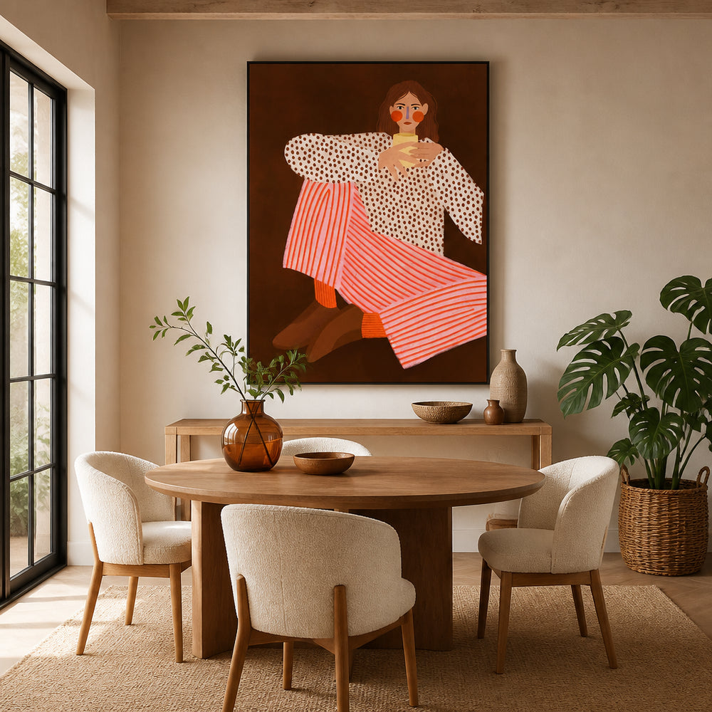 Room mockup featuring Cozy Coffee Moment Art Print