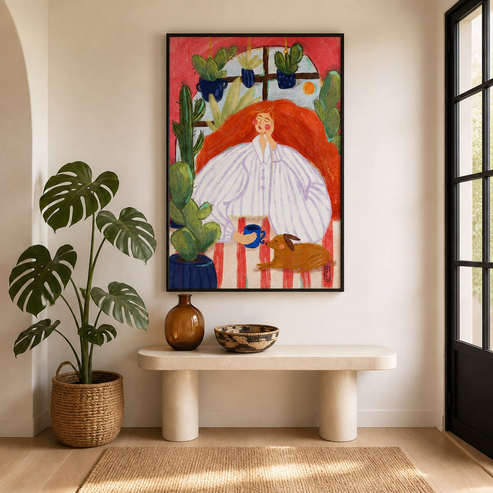 Room mockup featuring Cozy Morning Relaxation Art Print