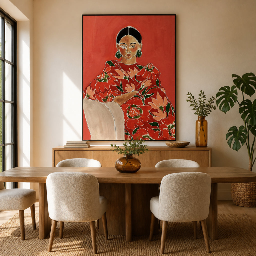 Room mockup featuring Vibrant Fashion Portrait Art Print