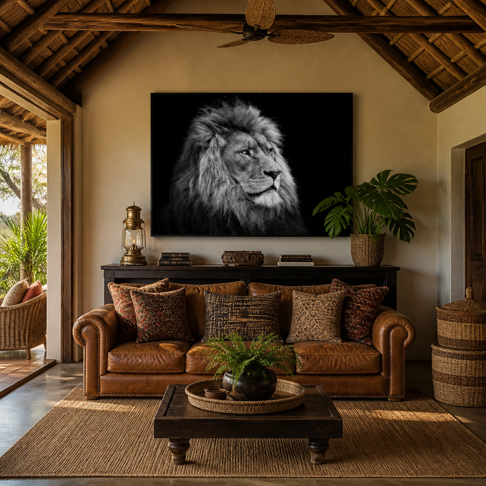 Room mockup featuring Majestic Lion Profile Photo Print