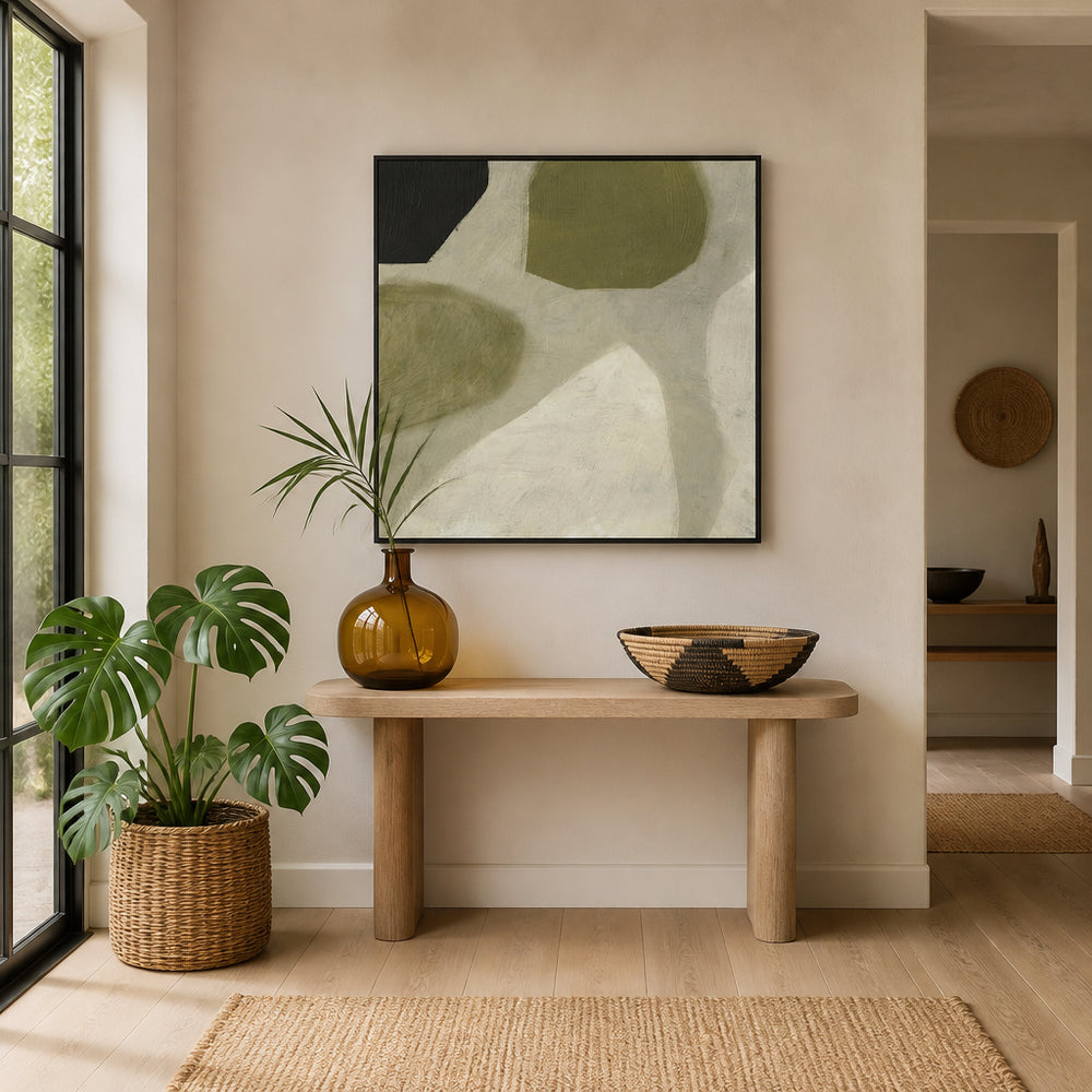 Room mockup featuring Forms In Pale Art Print