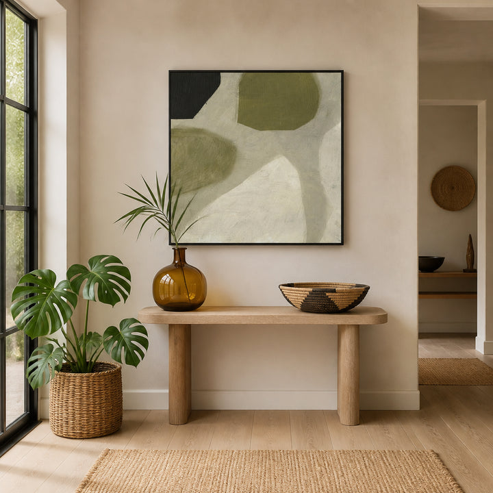 Room mockup featuring Forms In Pale Art Print