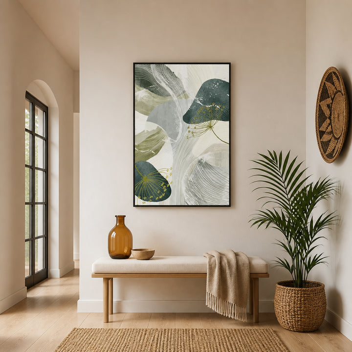 Room mockup featuring Flowing Green Botanicals Art Print