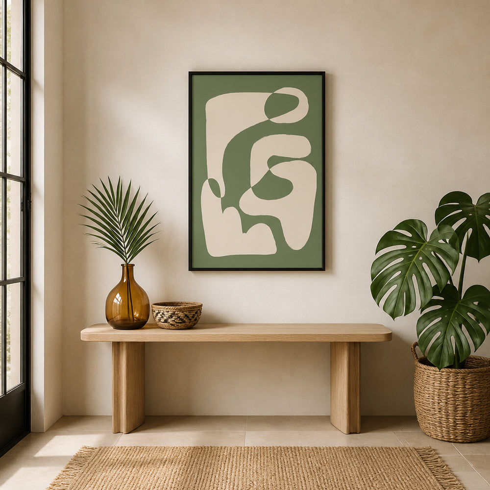 Room mockup featuring Fluid Organic Abstraction Art Print