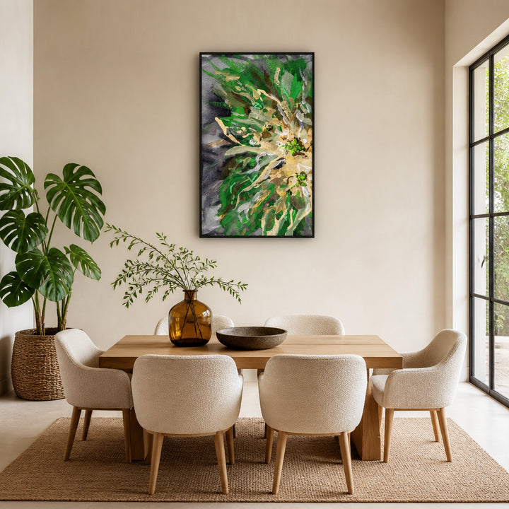 Room mockup featuring Green And Yellow Bloom Art Print
