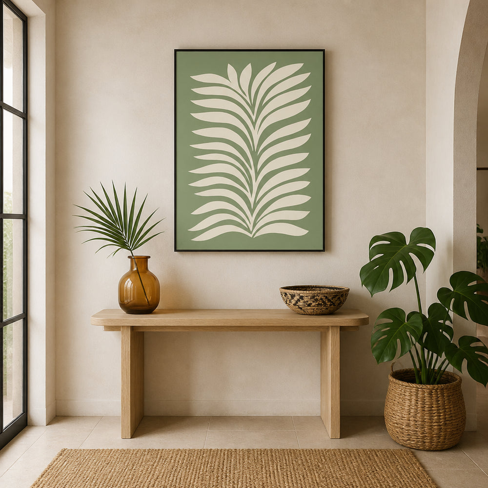 Room mockup featuring Green Botanical Fronds Art Print