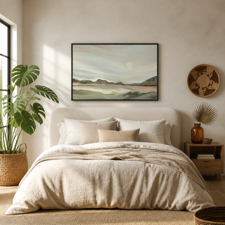 Room mockup featuring Serene Abstract Landscape Art Print