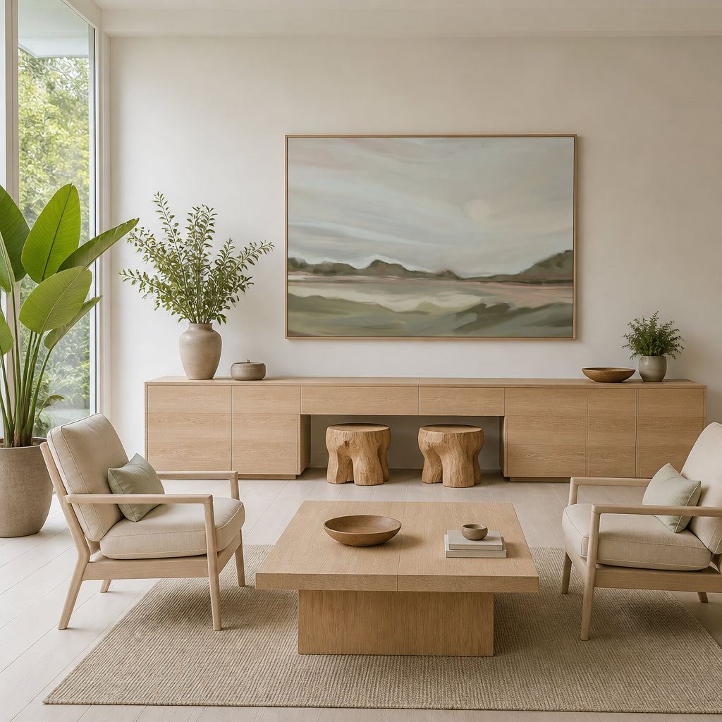 Room mockup featuring Serene Abstract Landscape Art Print