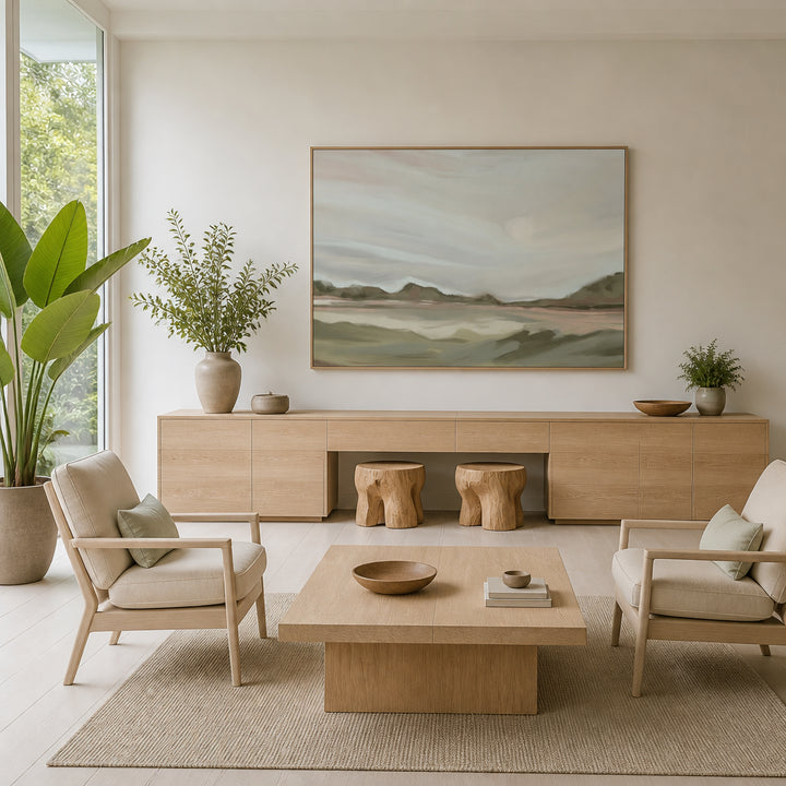 Room mockup featuring Serene Abstract Landscape Art Print