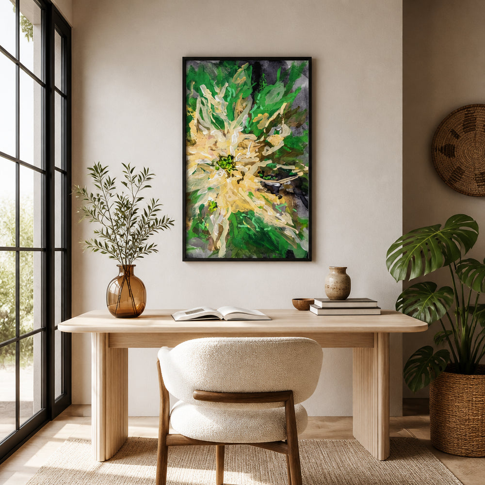 Room mockup featuring Vibrant Abstract Bloom Art Print