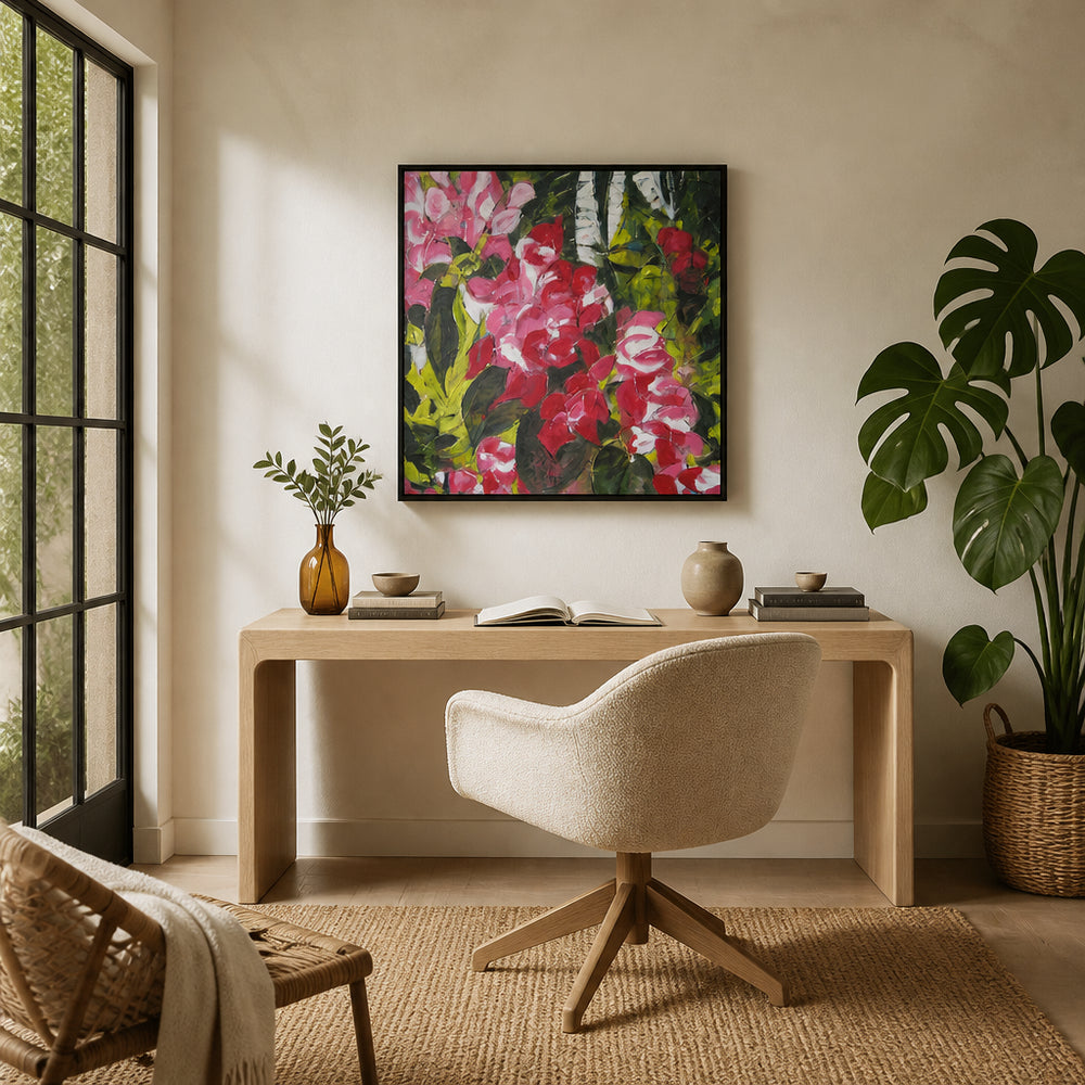 Room mockup featuring Abstract Floral Garden Art Print