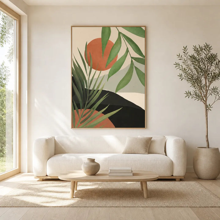 Room mockup featuring Abstract Desert Palms Art Print