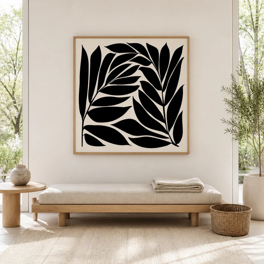 Room mockup featuring Black Seagrass Art Print