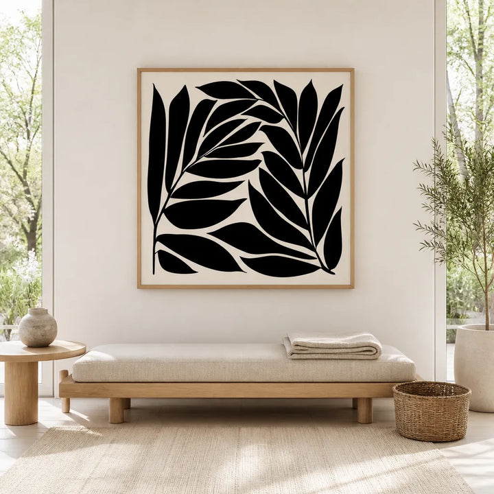 Room mockup featuring Black Seagrass Art Print