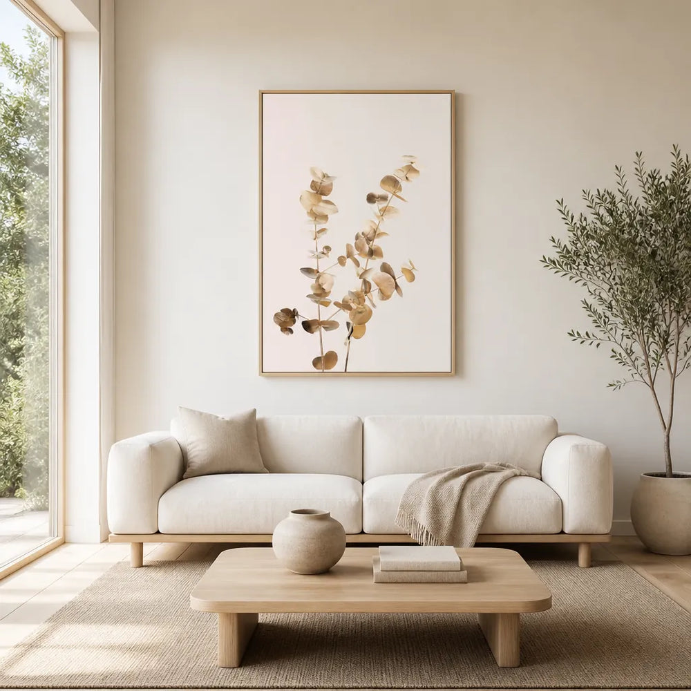 Room mockup featuring Dried Eucalyptus Branches Art Print