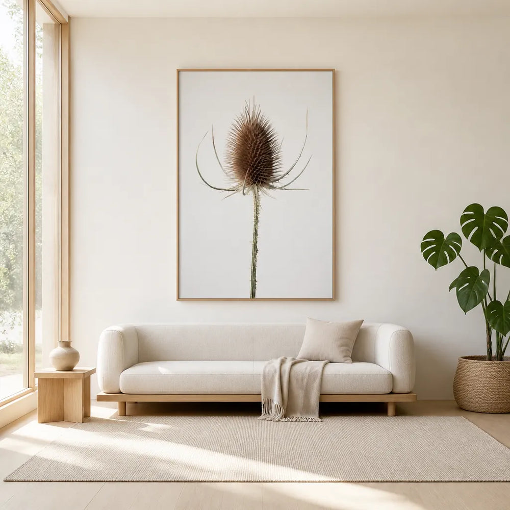 Room mockup featuring Dried Teasel Spike Photo Print
