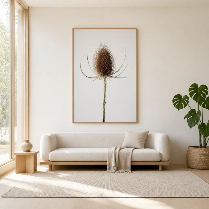 Room mockup featuring Dried Teasel Spike Photo Print
