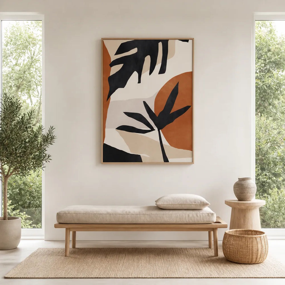 Room mockup featuring Earthy Botanical Abstract Art Print