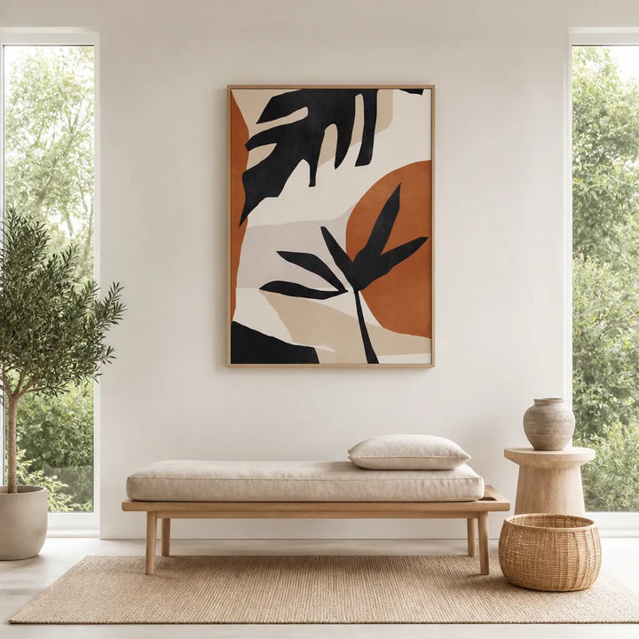 Room mockup featuring Earthy Botanical Abstract Art Print