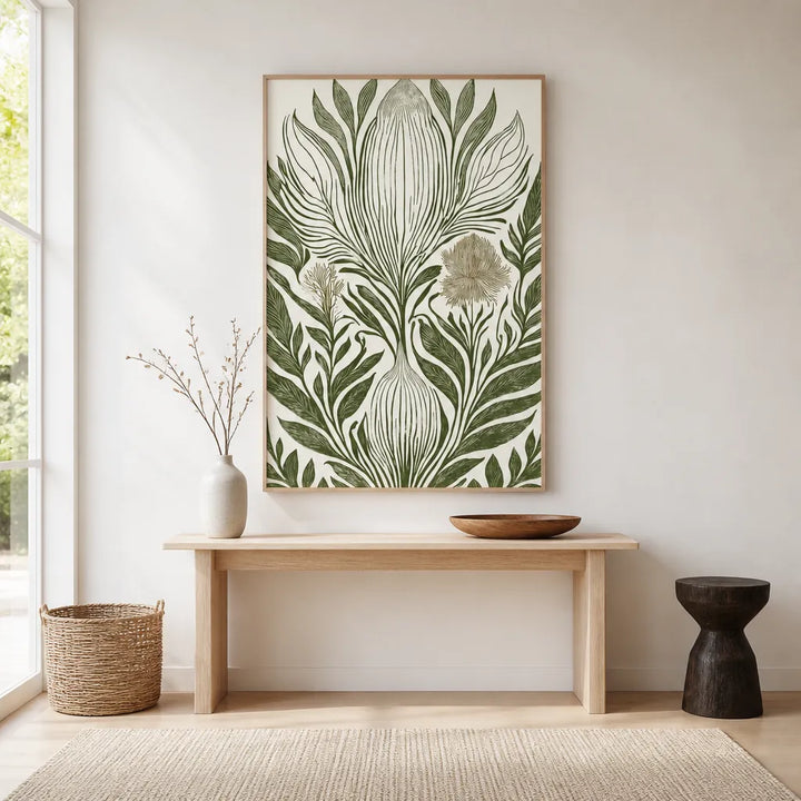Room mockup featuring Elegant Botanical Symmetry Art Print