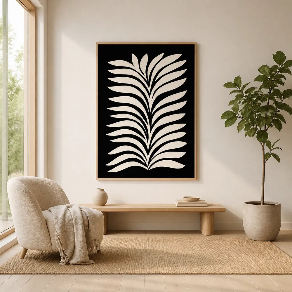 Room mockup featuring Elegant Palm Frond Art Print